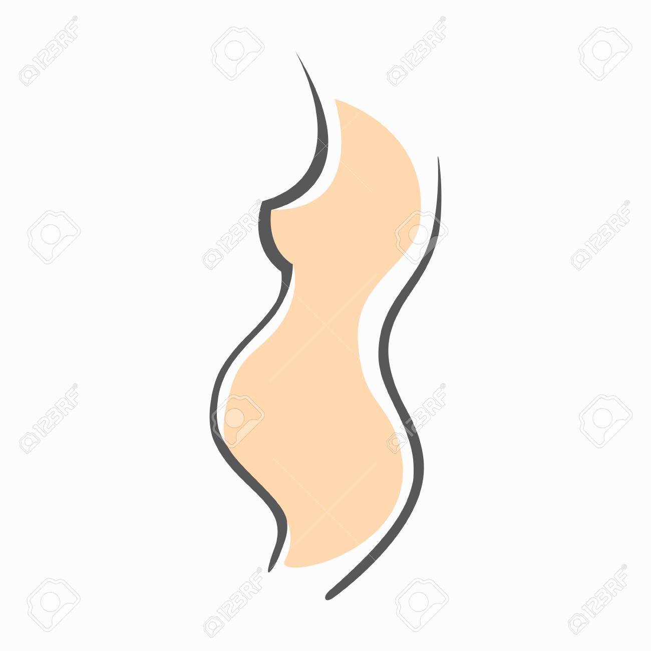 1300x1300 Linear Drawing Of A Beautiful Pregnant Girl Royalty Free Cliparts