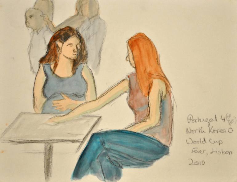 770x590 Saatchi Art Portugal Vs N Korea, Pregnant Girl Watercolour