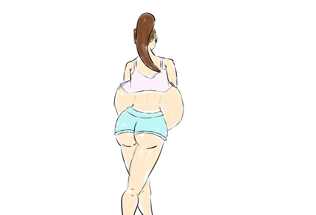 1024x697 Drawing Test From A Pregnant Lady From Behind By Bigpreggobellyart