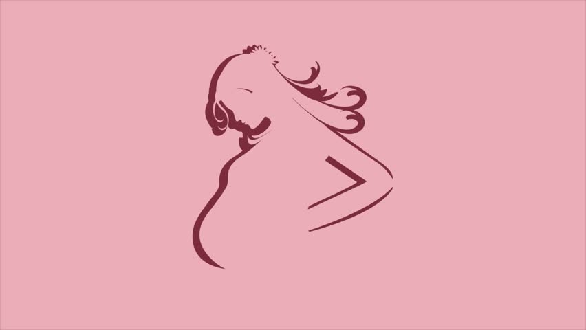 852x480 Motion Silhouette Sketch Of A Pregnant Lady Stock Footage Video
