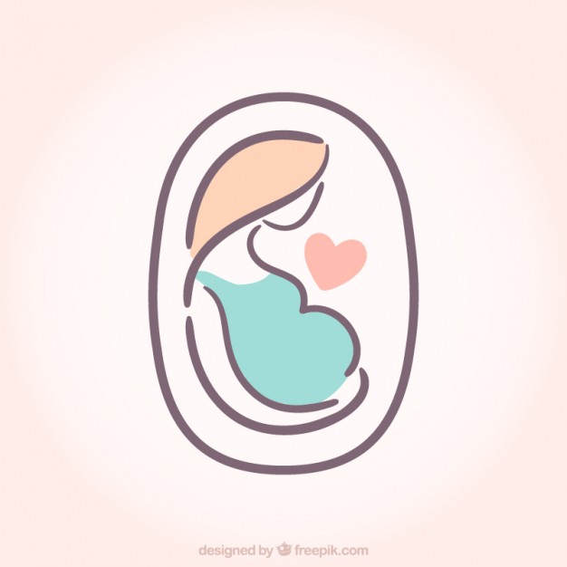 626x626 Pregnant Woman In Hand Drawn Style Vector Free Download