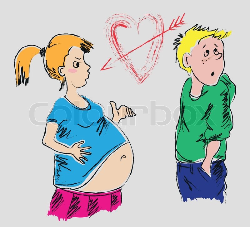 800x728 Drawing Pregnant Girl And A Guy Stock Vector Colourbox