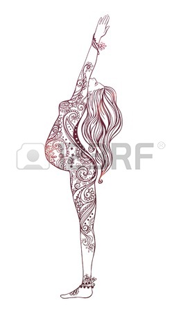 261x450 Beautiful Card With Vector Yoga For Pregnant Women. Healthy Life