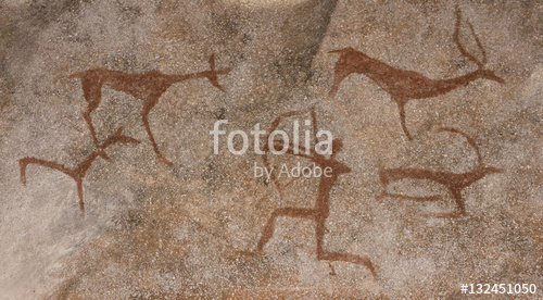 500x276 Drawing On A Rock Cave Wall Ocher Paint, Ancient Prehistoric