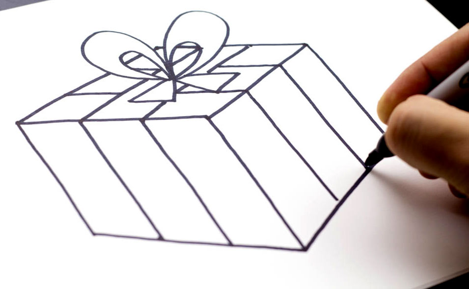 955x590 How To Draw A Christmas Present