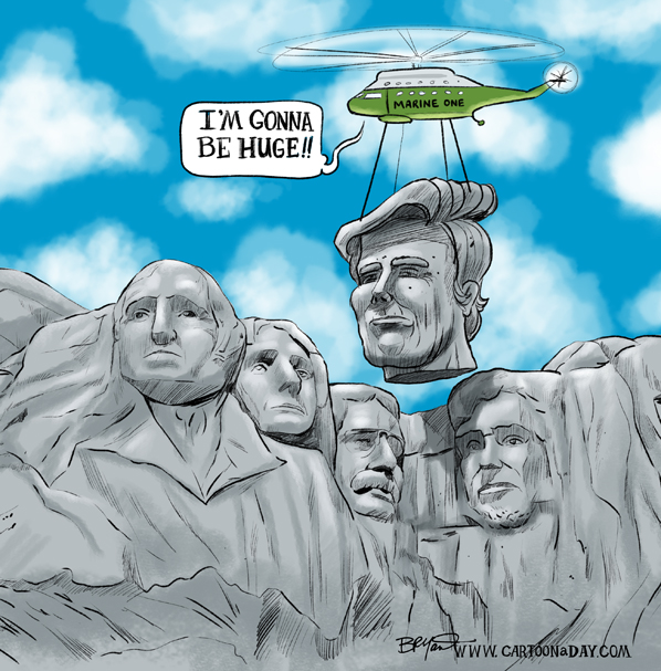 598x607 Presidents Day Trump Mt Rushmore Cartoon