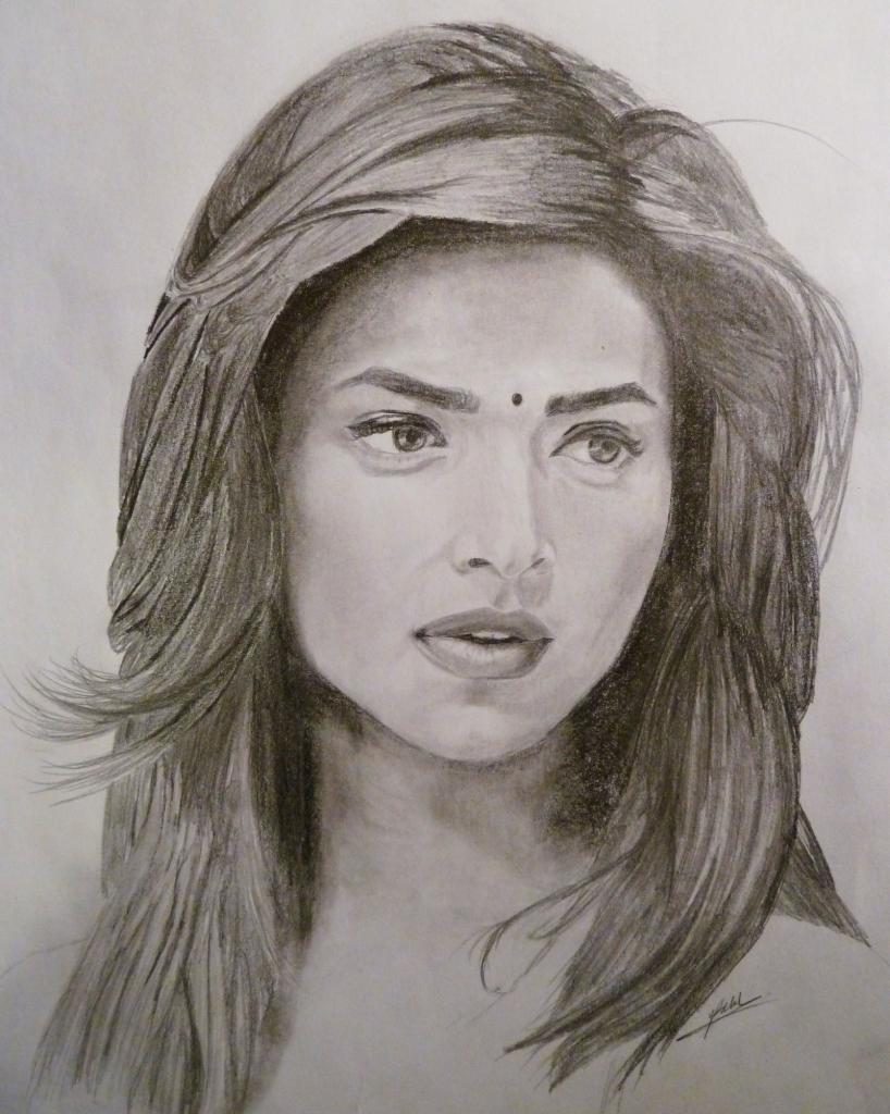 818x1024 Indian Girl Face Drawing