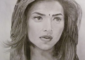 300x210 Pencil Sketch Beautiful Girl