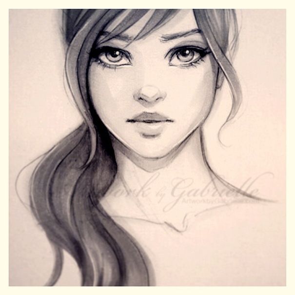 605x605 Girl Face Illustration