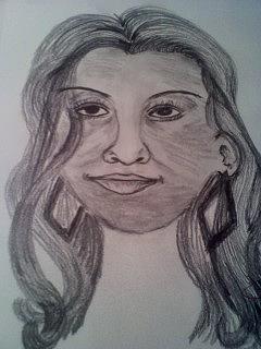 240x320 Pretty Lady Drawing By Barbara Judkins Stevens