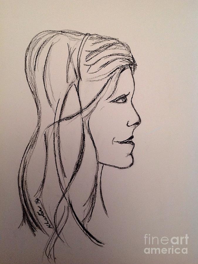 675x900 Pretty Lady Drawing By Karen Larter