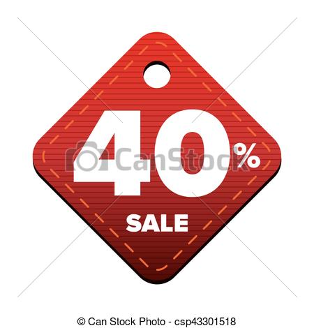 450x470 Sale Fourty Percent Pricetag Red Vector Vector Clip Art