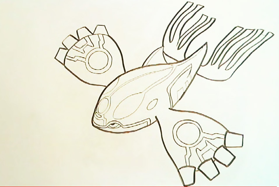 956x640 Primal Kyogre Drawing On Whiteboard