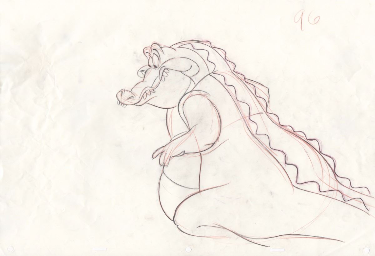 1200x819 Rare Production Drawing Of Louis The Alligator From The Princess
