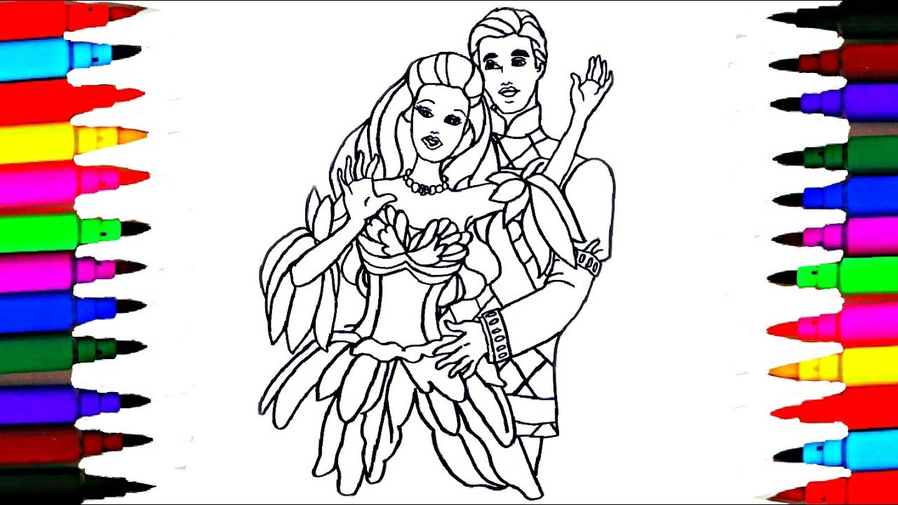1280x720 How To Draw Barbie Princess And Prince Ken Coloring Pages For Kids