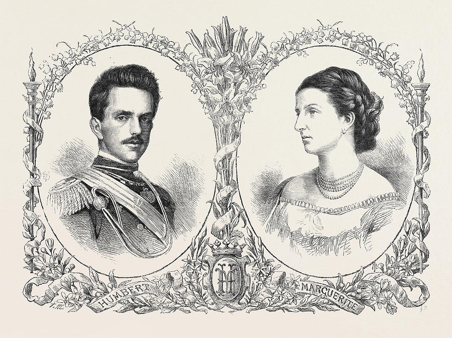 900x673 The Crown Prince Humbert Of Italy And Princess Margaret Drawing By