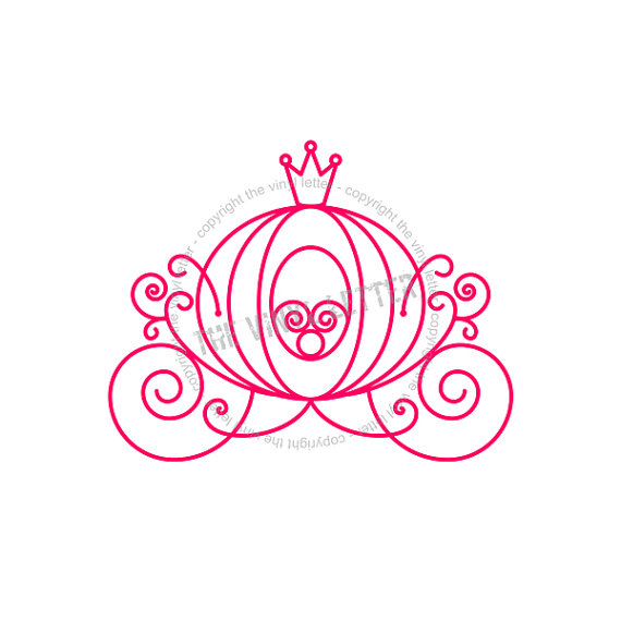 570x570 Cinderella Princess Carriage Vinyl Wall Girls Bedroom Decal