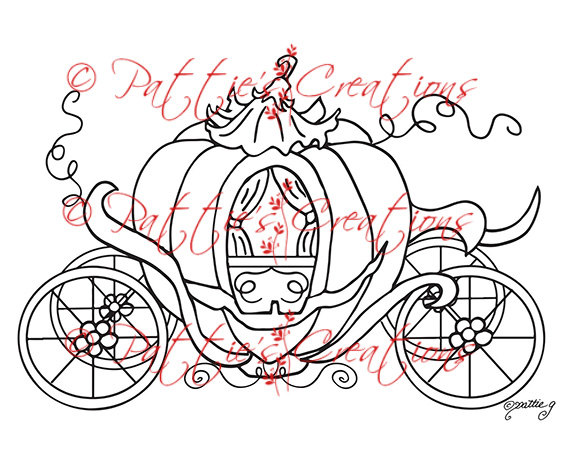 570x465 Princess Pumpkin Coach Digi Stamps