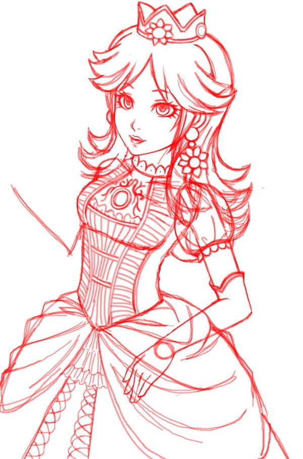 600x909 Princess Daisy Wip Sketch By Eyesofblack
