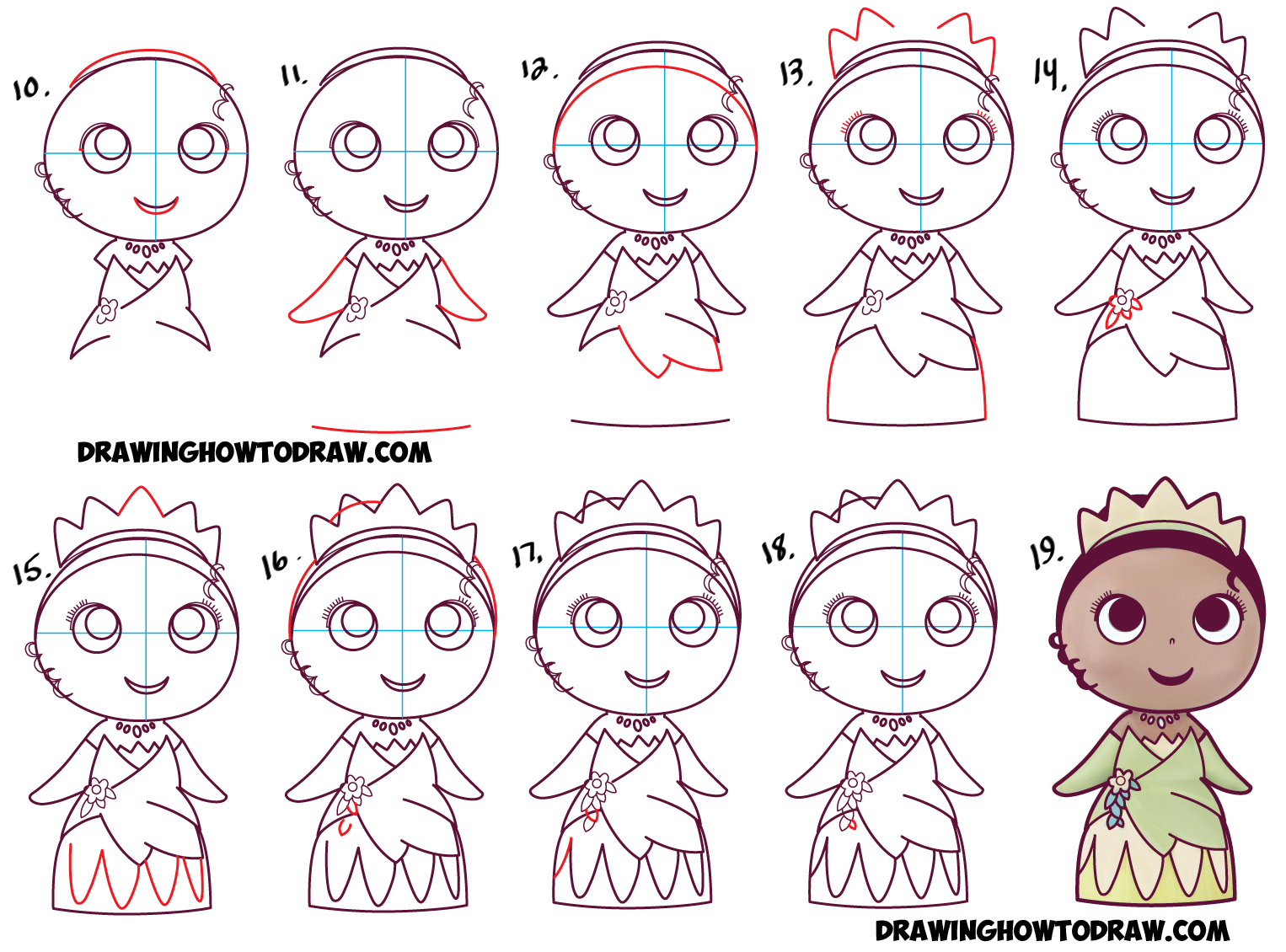 1526x1130 How To Draw Cute Baby Chibi Kawaii Tiana The Disney Princess