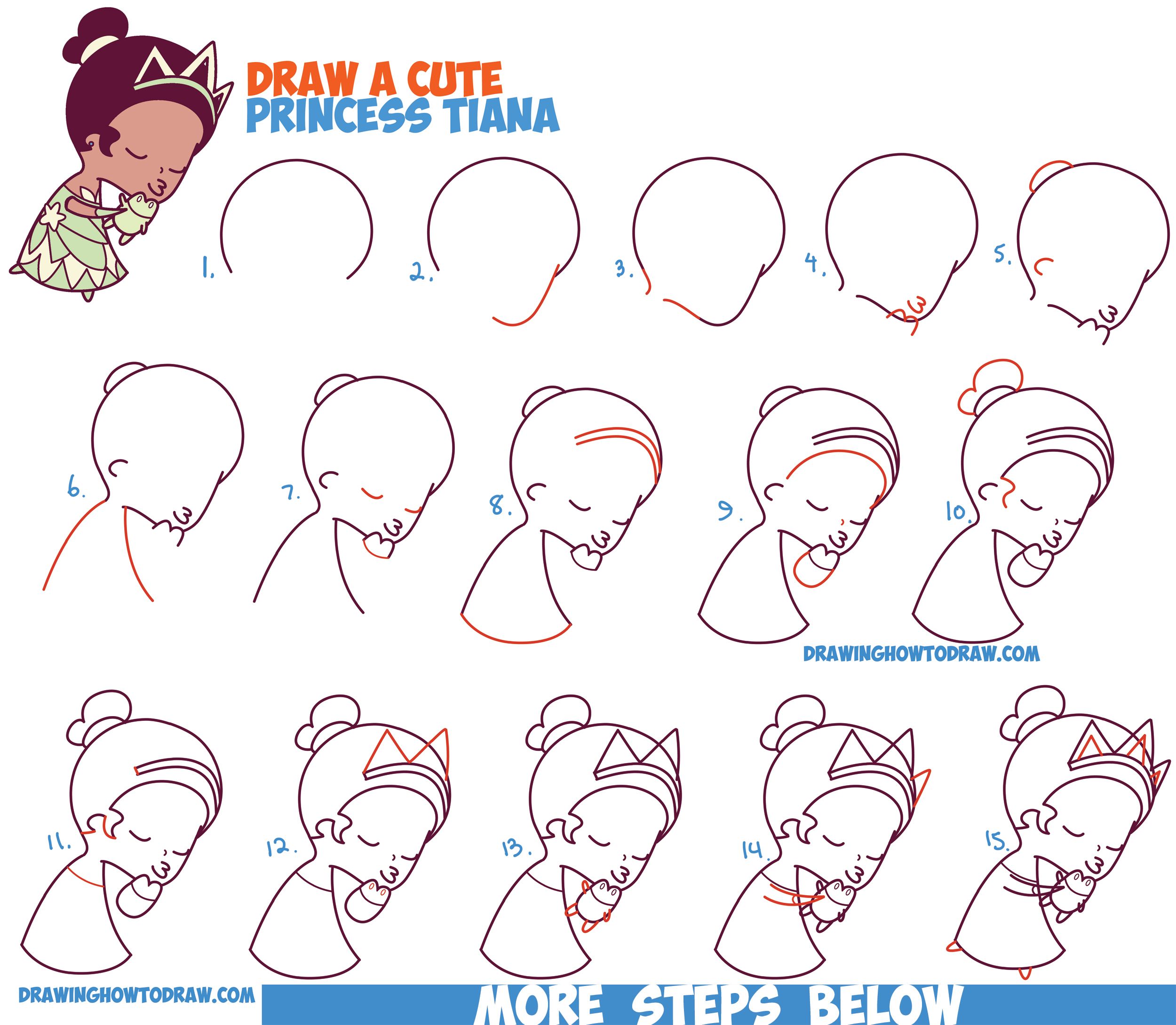 2500x2180 How To Draw Princess Tiana Kissing A Frog (Cute Chibi Kawaii