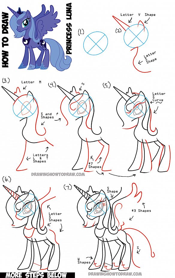 584x928 How To Draw Princess Luna From My Little Pony Friendship Is Magic