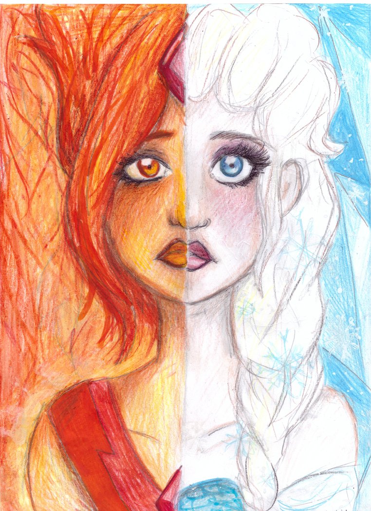 762x1049 Ice And Fire Elsa And Flame Princess Drawing By Nenebubbleelover