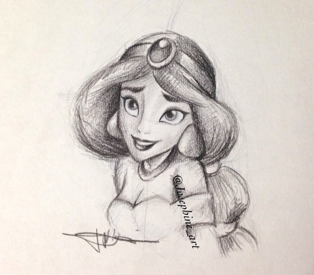 1024x897 Quick Pencil Sketch Of Princess Jasmine Art And Sketches