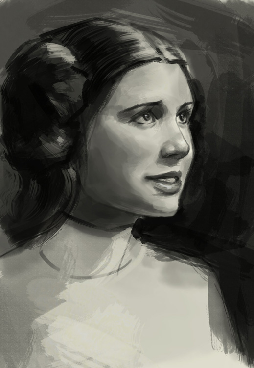 519x750 How To Draw Portrait Princess Leia