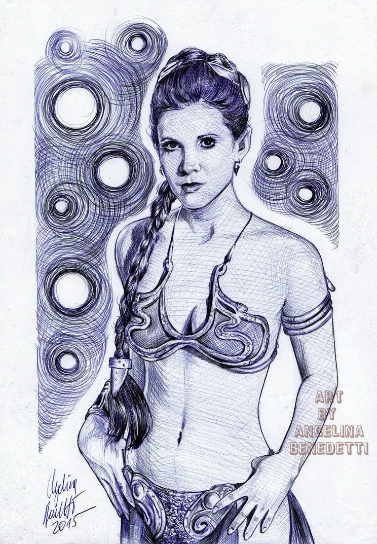 744x1073 Princess Leia Ballpoint Pen By Angelinabenedetti