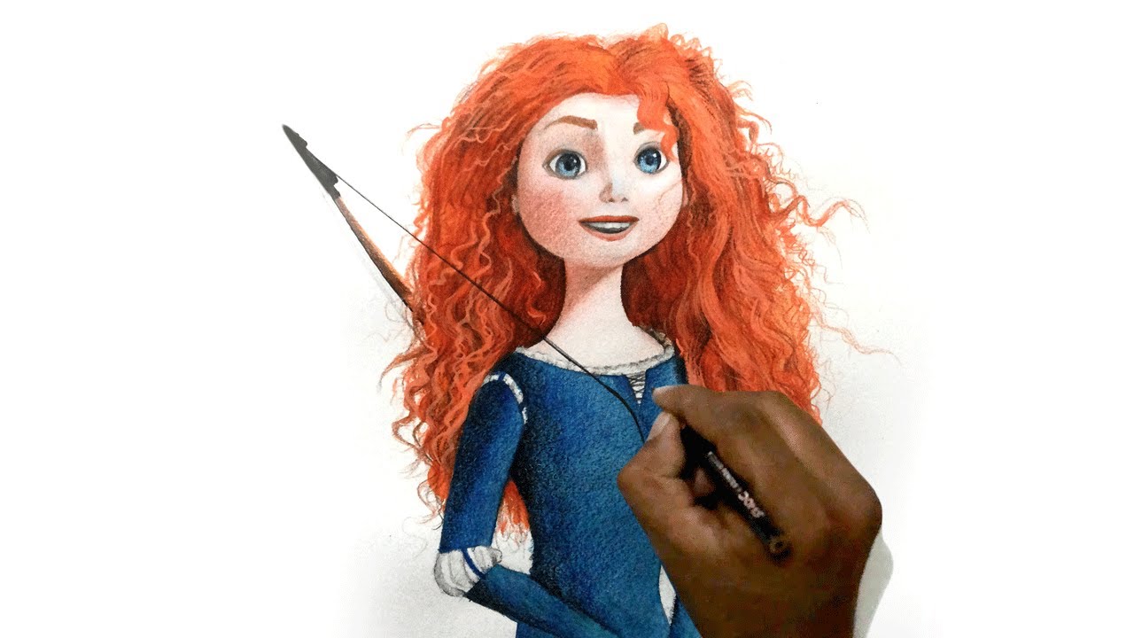 1280x720 How To Draw Cartoon Cute Princess Merida From Brave