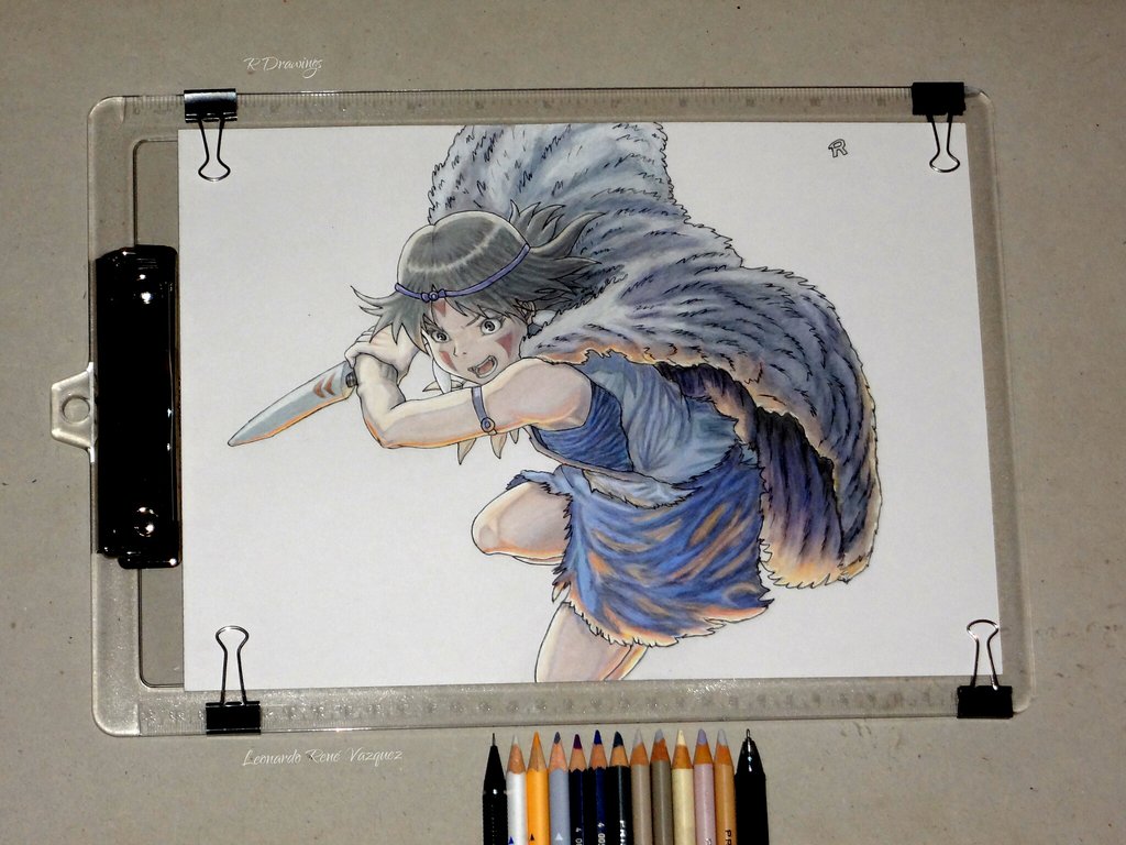 1024x768 The Princess Mononoke Drawing By Rdrawings25