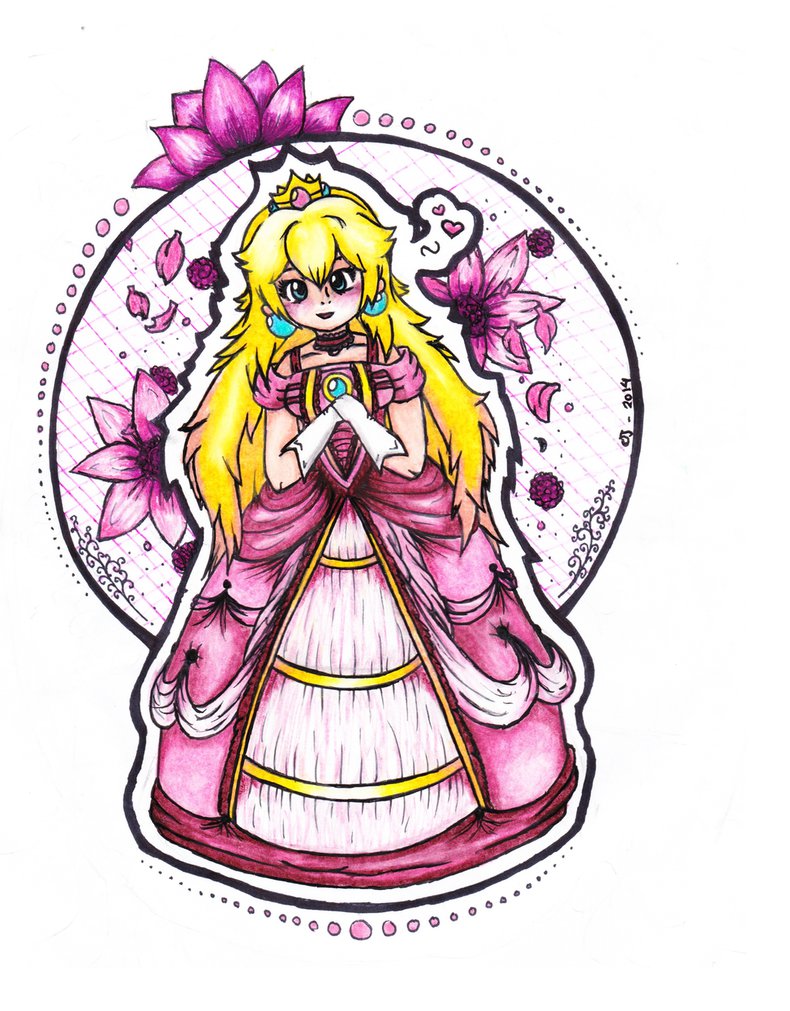 790x1011 Princess Peach Drawing By Invadercasie