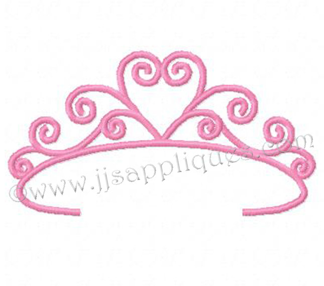 645x570 Princess Tiara Embroidery Designs