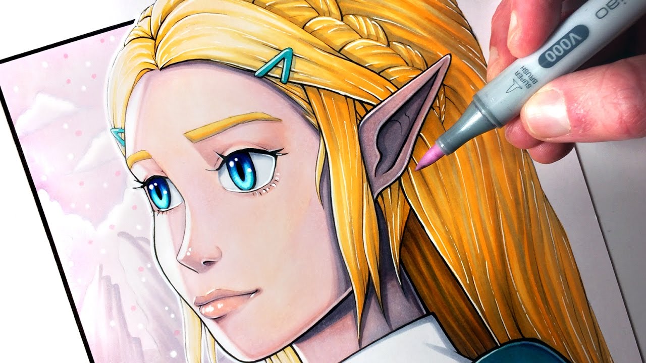 1280x720 Let's Draw Princess Zelda From Legend Zelda Breath