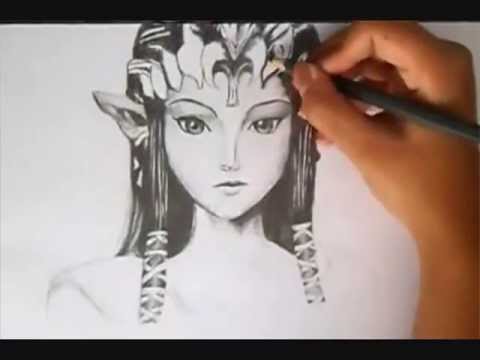 480x360 Princess Zelda Drawing Time Lapse