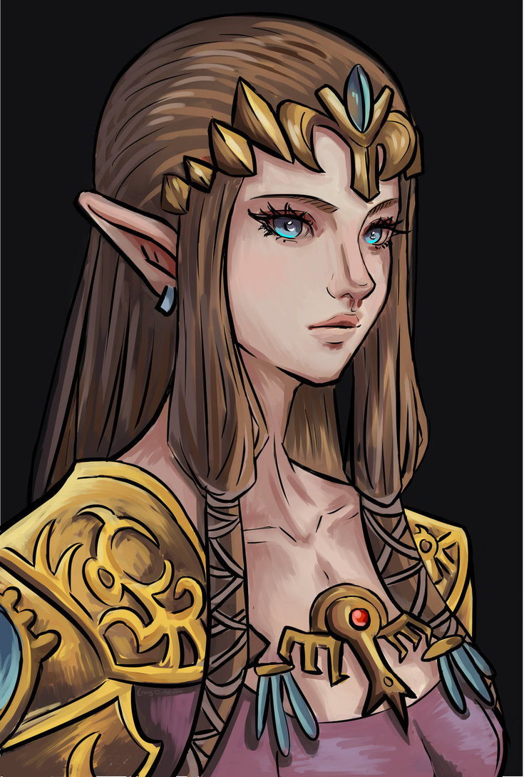 735x1088 Princess Zelda Portrait By Mimibert