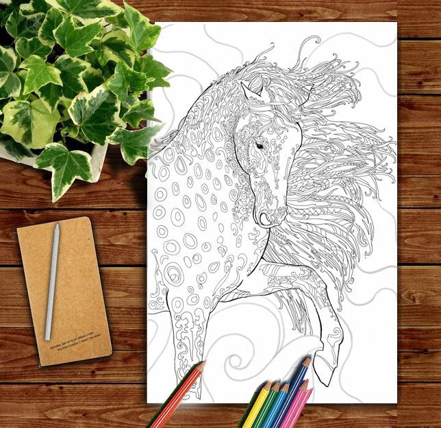 644x625 Coloring Pages Printable Adult Coloring Book Horse Clip Art Hand