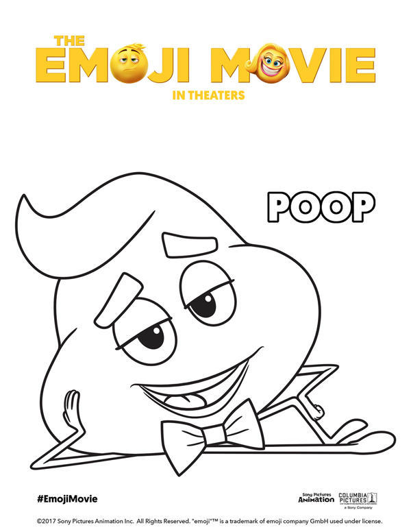 600x776 Printable Emoji Movie Coloring Pages