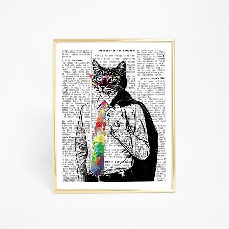 900x900 Business Cat Hipster