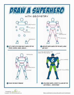 301x389 How To Draw A Superhero! Worksheet