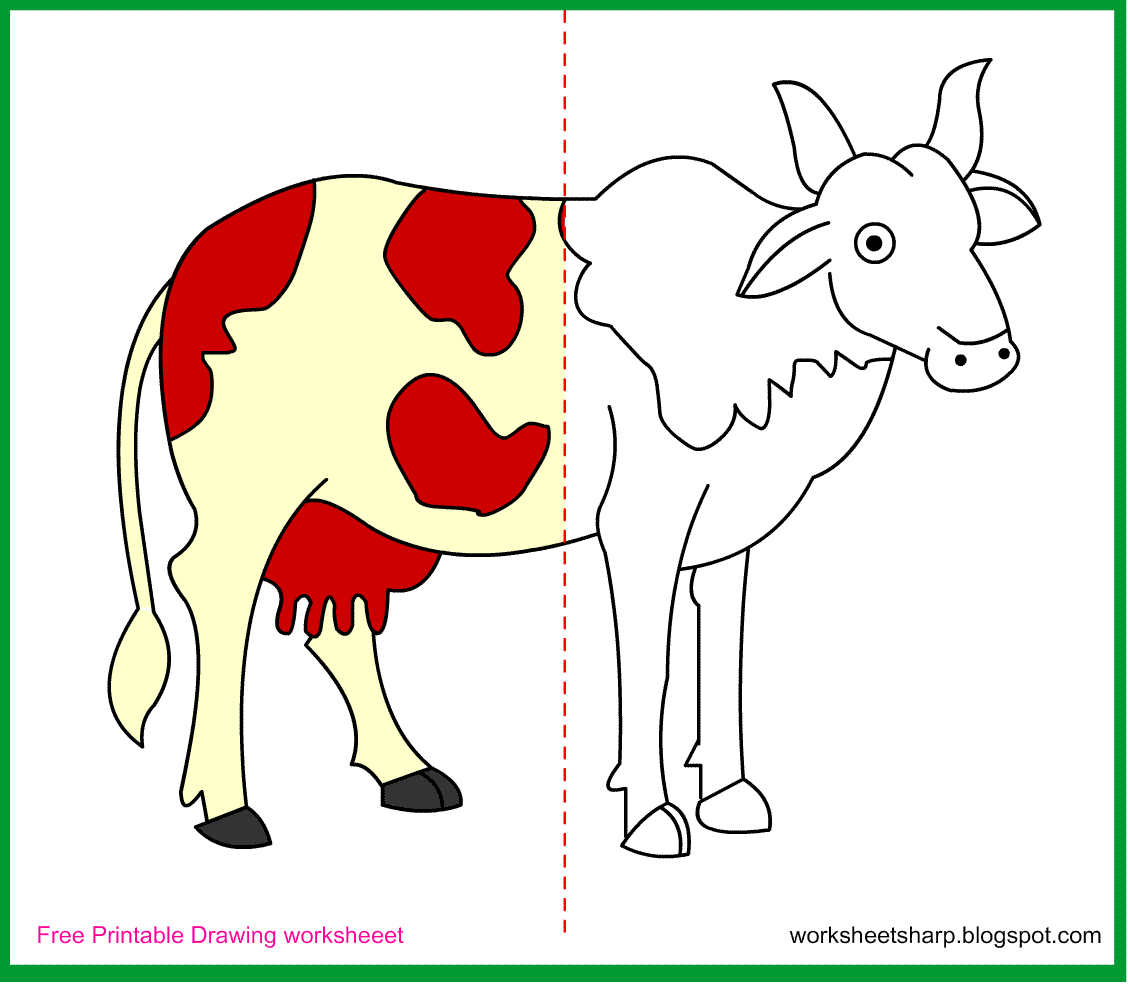 1130x984 Free Drawing Worksheets Printable Cow Drawing Worksheets