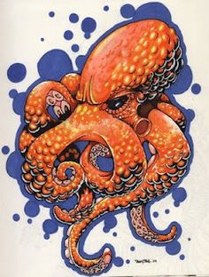 236x312 Orange Octopus Done With Prismacolor Markers By Danny Silva