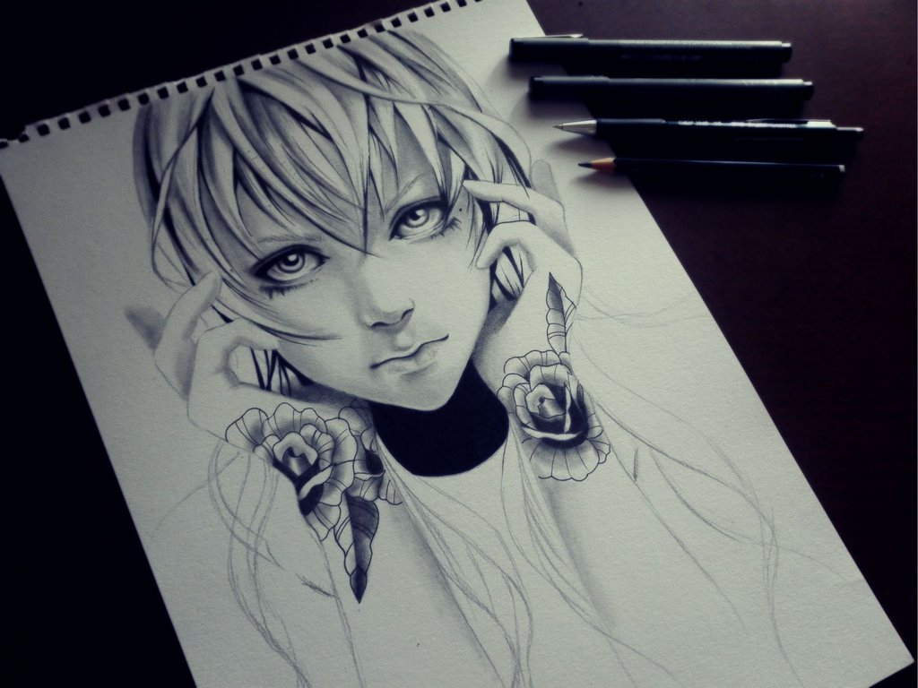 1024x768 Professional Anime Drawings