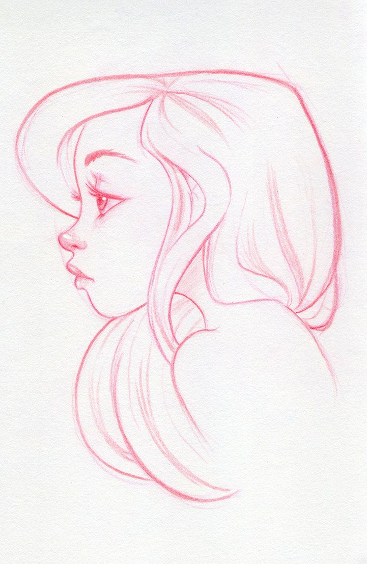 721x1107 Girl Looking Up Drawing Profile 130 Best Side Profile