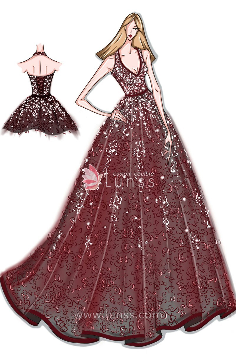 Prom Dress Drawing at GetDrawings | Free download