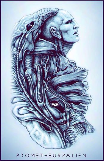 349x540 Prometheus Alien Drawing By Zach Smithson Top Ten