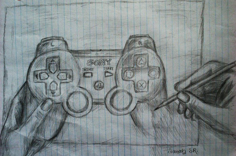 900x593 Sketch Ps3 Remote Drawing By Sky Cool13