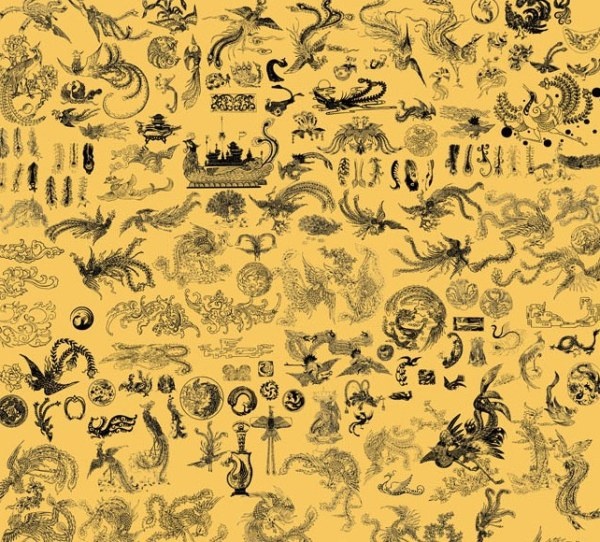 600x542 Phoenix Chinese Painting Line Drawing Psd Free Psd In Photoshop