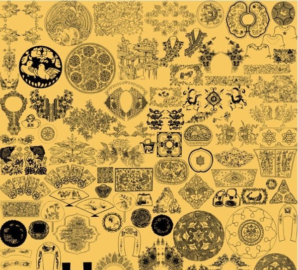 600x543 The Embroidered Chinese Painting Line Drawing Pattern Psd Free Psd